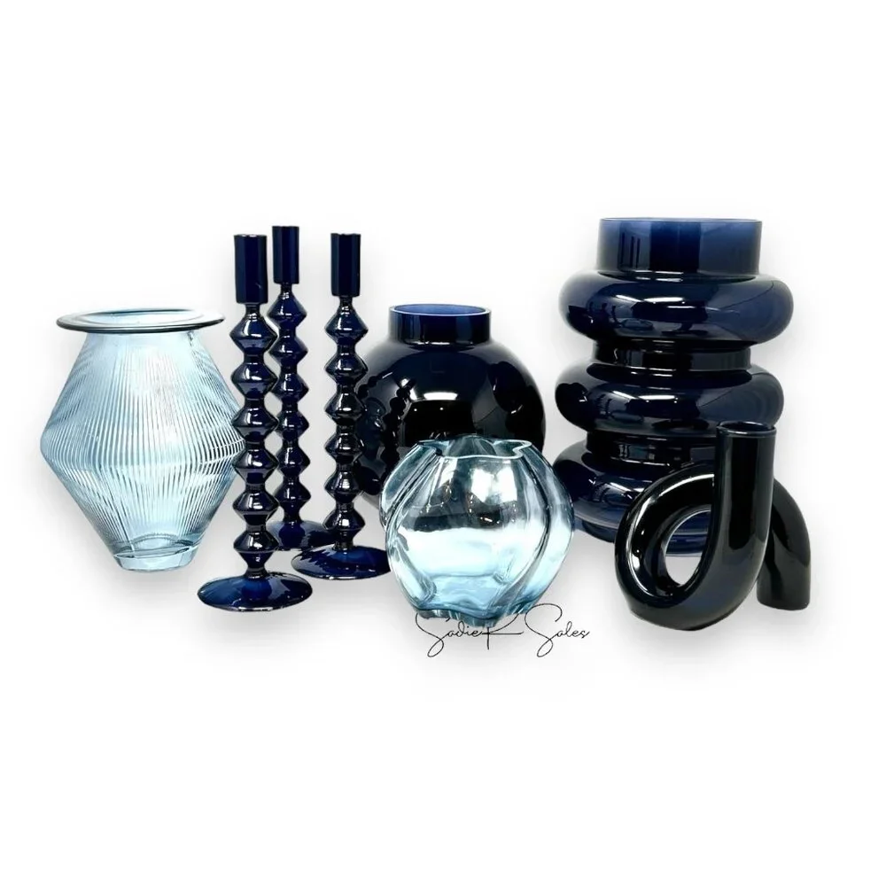Tall Modern Glass Vase Blue -‎ Threshold Sculptural Decor, Target 2024